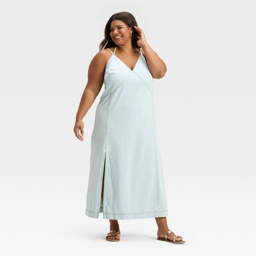 Universal Thread - Women's Cami Denim Maxi Dress - Universal Thread L Light Wash